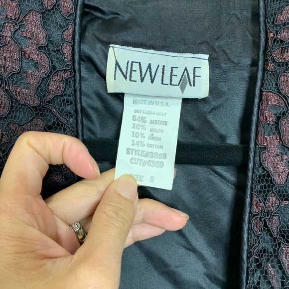 Vintage 80s Set Dress + Jacket Floral Lace Crochet Beaded Formal - Picture 11 of 11